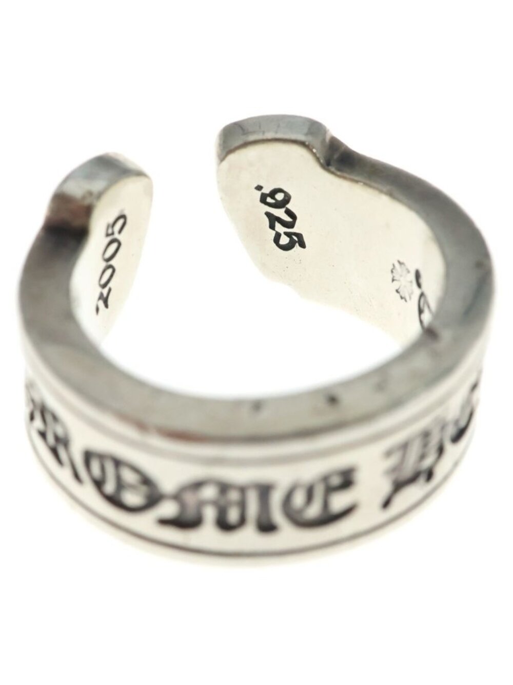 Chrome Hearts Lg Scroll Label Large Ring 925 Sterling… - Gem